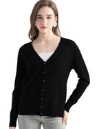 Mongolian V-Neck Knitted Cashmere Cardigan