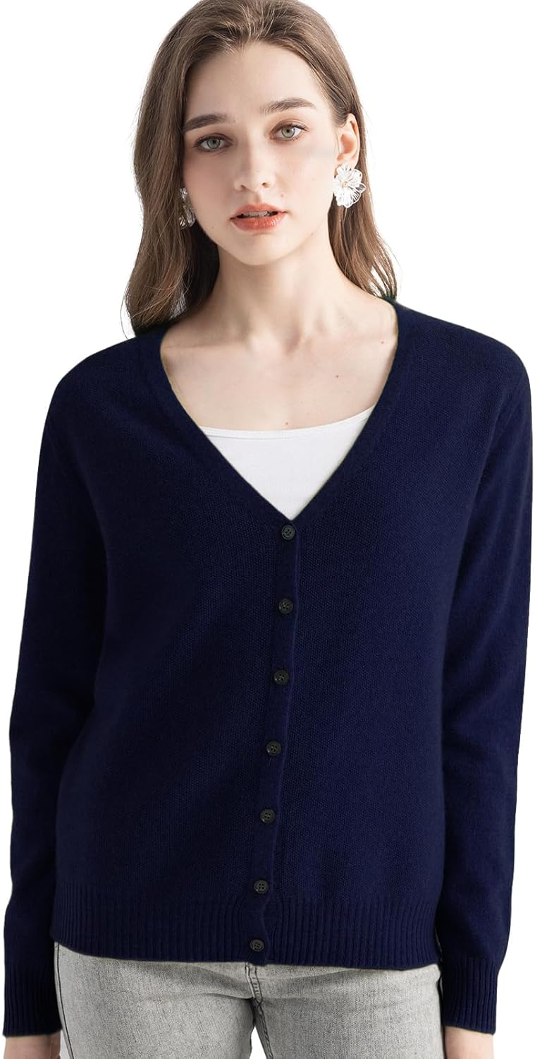 Mongolian V-Neck Knitted Cashmere Cardigan