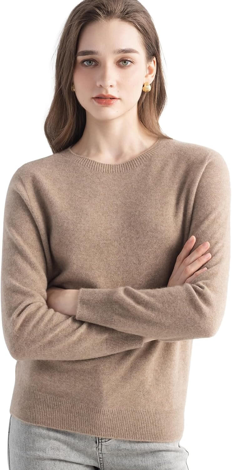 100% Pure Cashmere Sweater Crew Neck Pullover