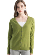 Mongolian V-Neck Knitted Cashmere Cardigan