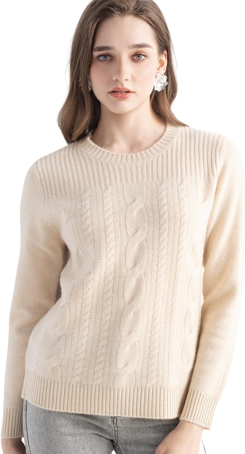 Mongolian Cashmere Cable Knit Sweater
