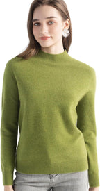 100% Pure Cashmere Mock Neck Pullover Sweater