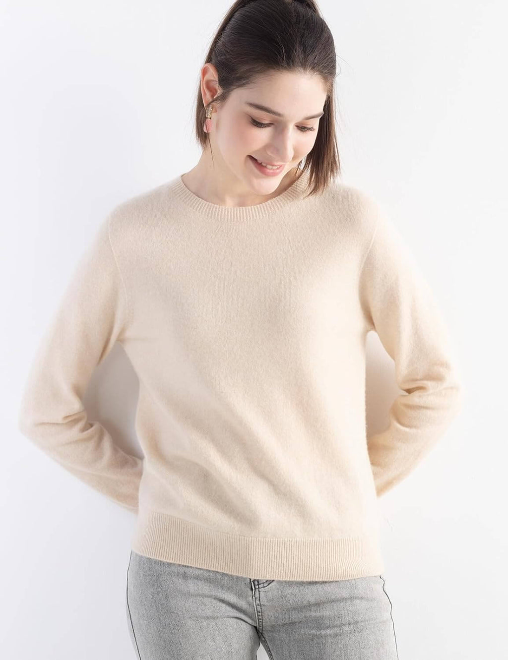 100% Pure Cashmere Sweater Crew Neck Pullover