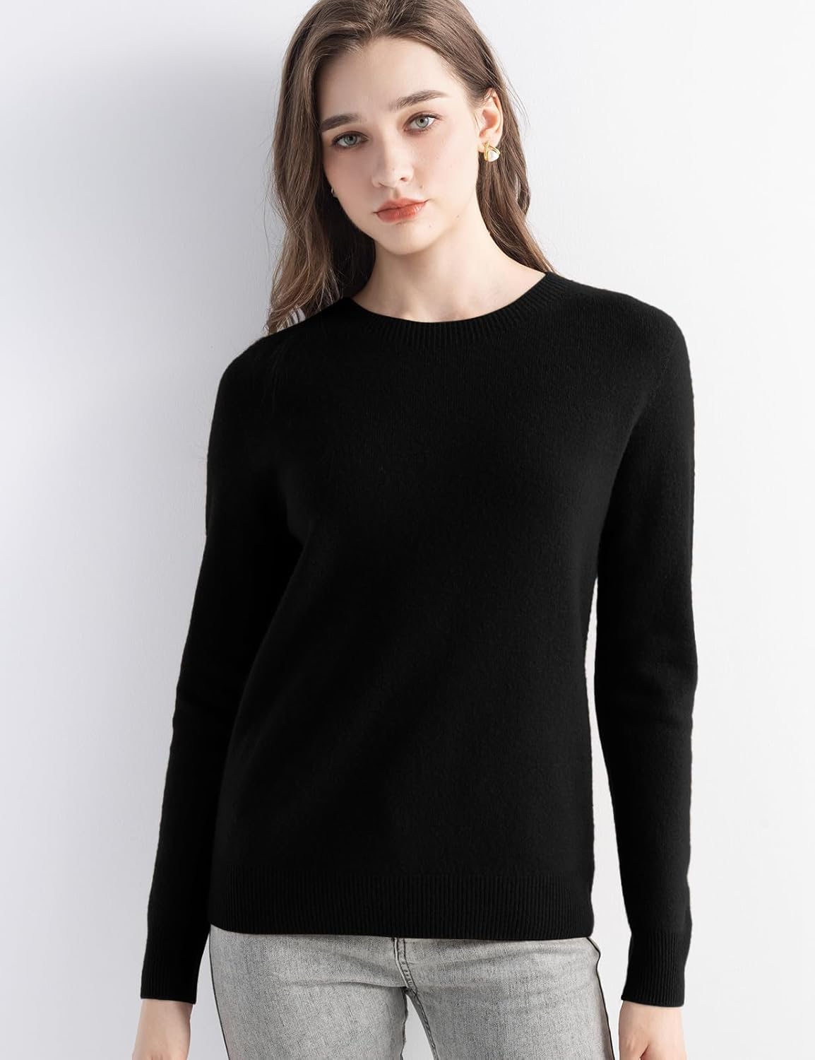 100% Pure Cashmere Sweater Crew Neck Pullover