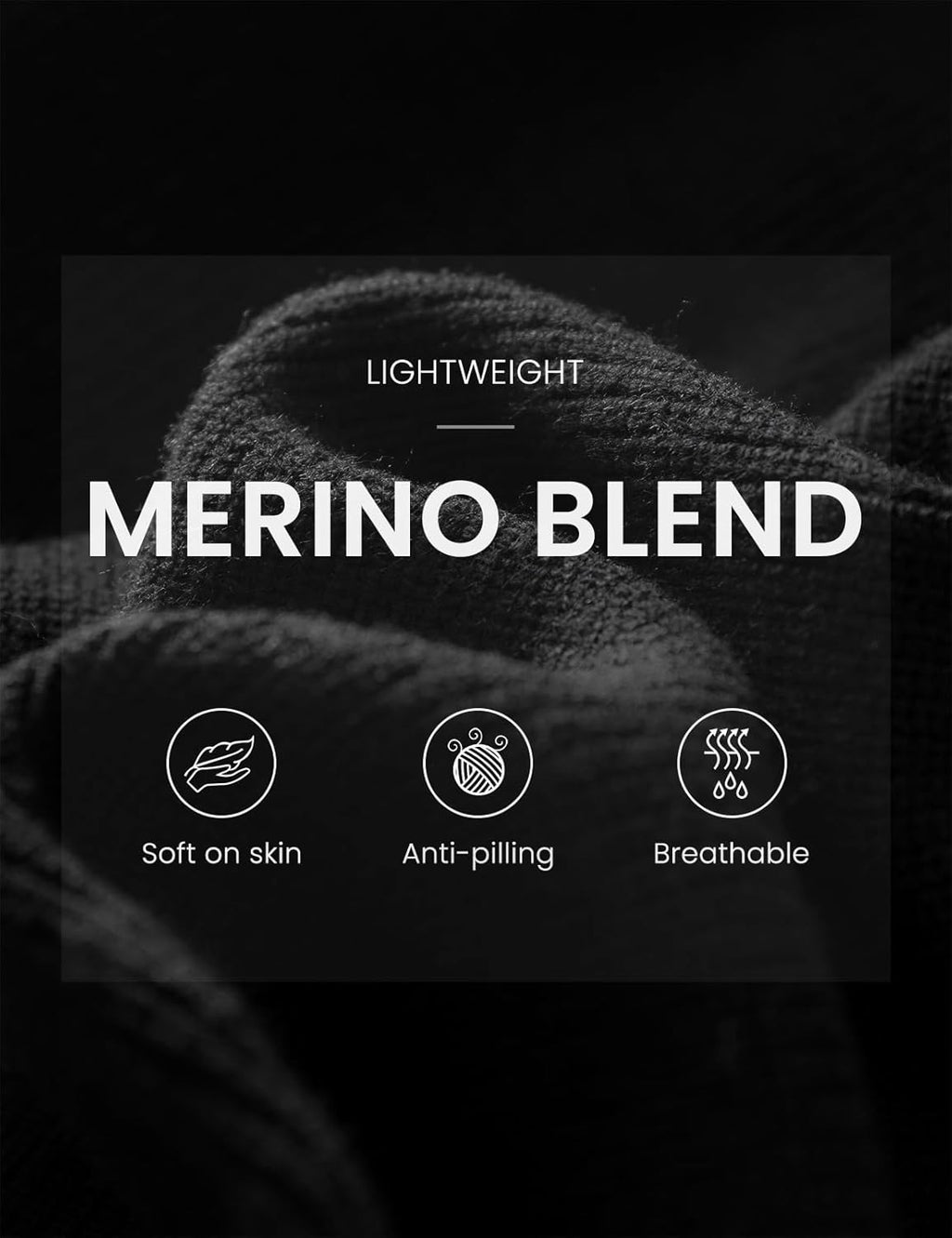 Merino Wool Blend Crew Neck Knit Sweater