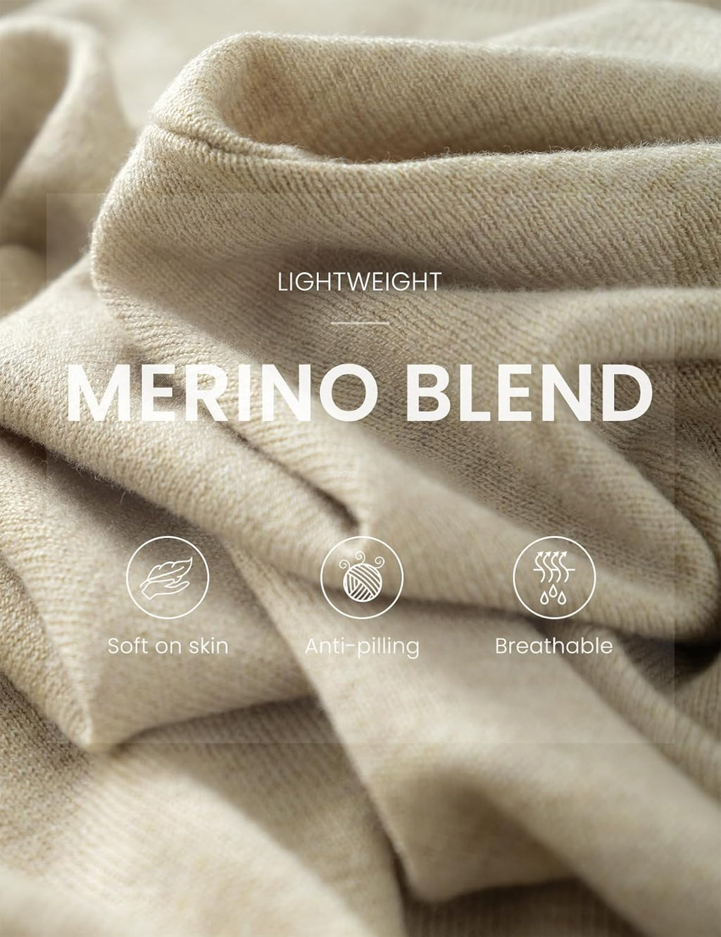 Merino Wool Blend Mock Neck Batwing Sleeve Sweater