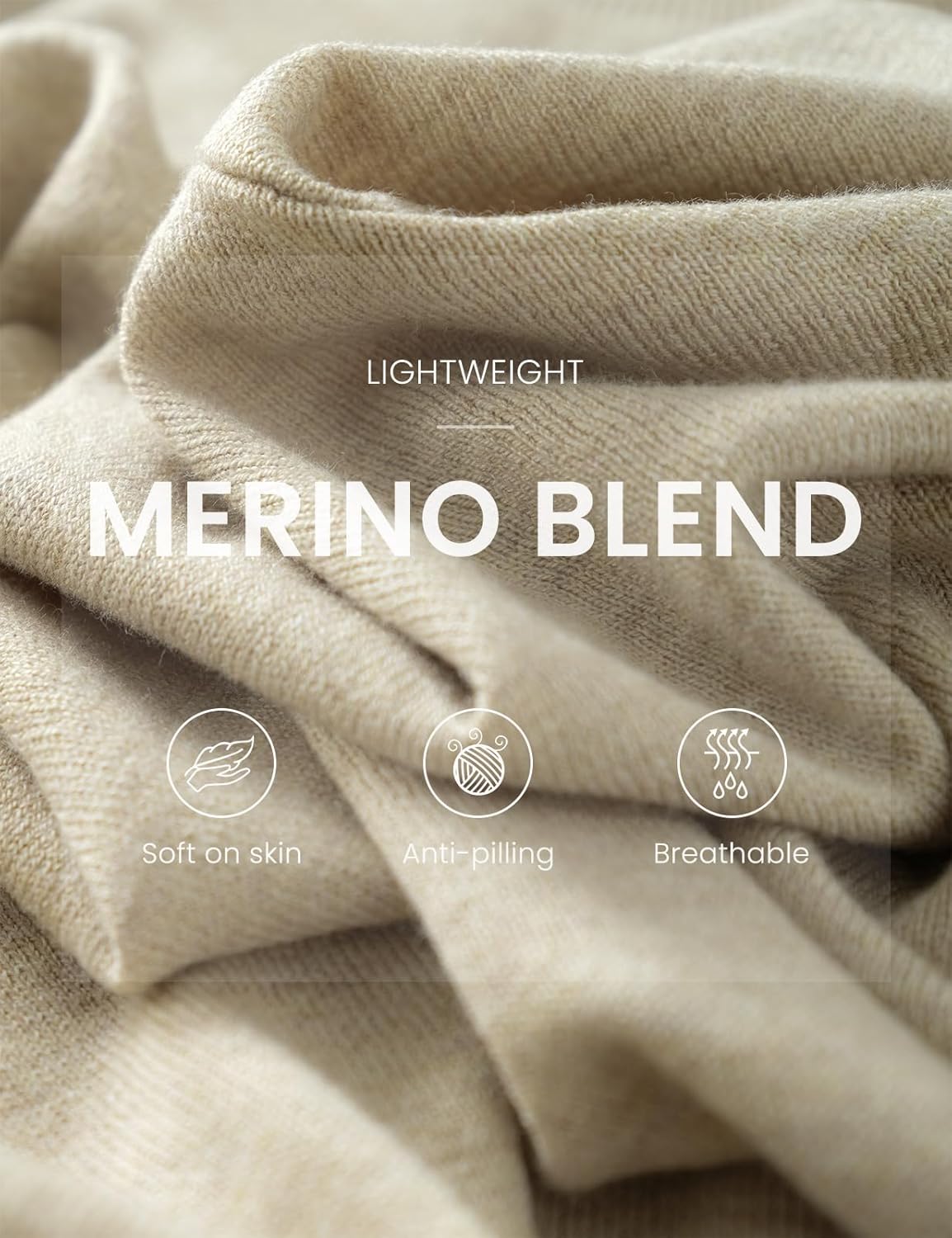 Merino Wool Blend Mock Neck Batwing Sleeve Sweater