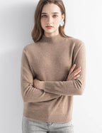 100% Pure Cashmere Mock Neck Pullover Sweater