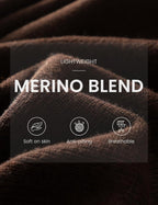 Merino Wool Blend Crew Neck Knit Sweater
