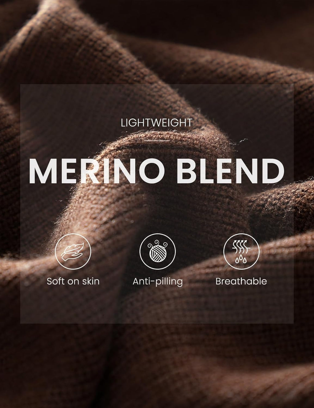 Merino Wool Blend Crew Neck Knit Sweater