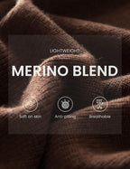 Merino Wool Blend Crew Neck Knit Sweater