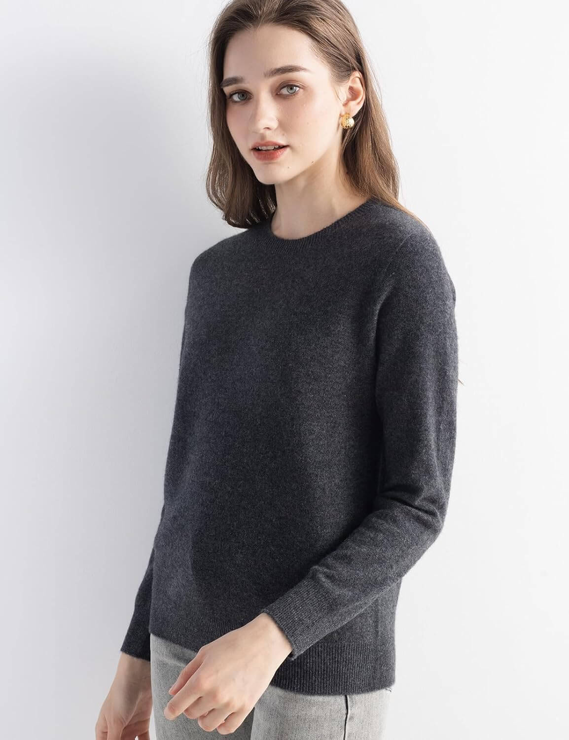 100% Pure Cashmere Sweater Crew Neck Pullover