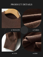 Merino Wool Blend Mock Neck Seamless Knit Sweater