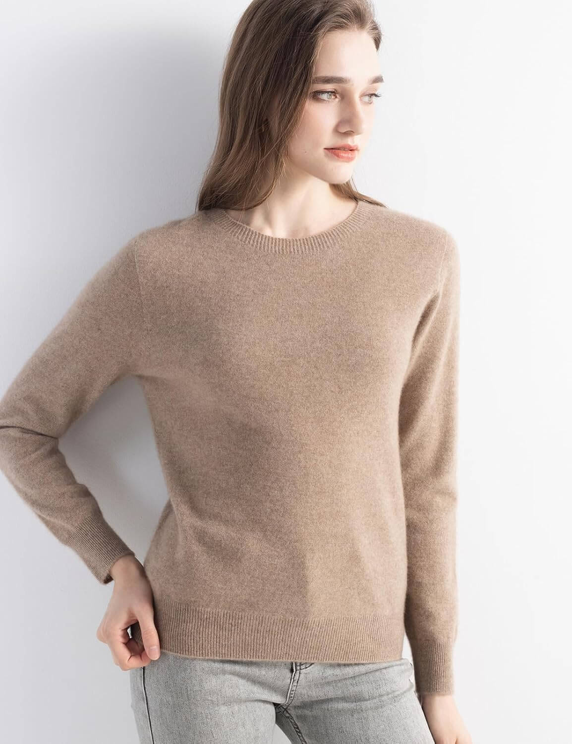100% Pure Cashmere Sweater Crew Neck Pullover