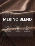 Merino Wool Blend Mock Neck Short Sleeve Seamless Knit Sweater