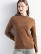 100% Pure Cashmere Mock Neck Pullover Sweater