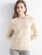 Mongolian Cashmere Cable Knit Sweater