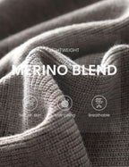 Merino Wool Blend Crew Neck Knit Sweater