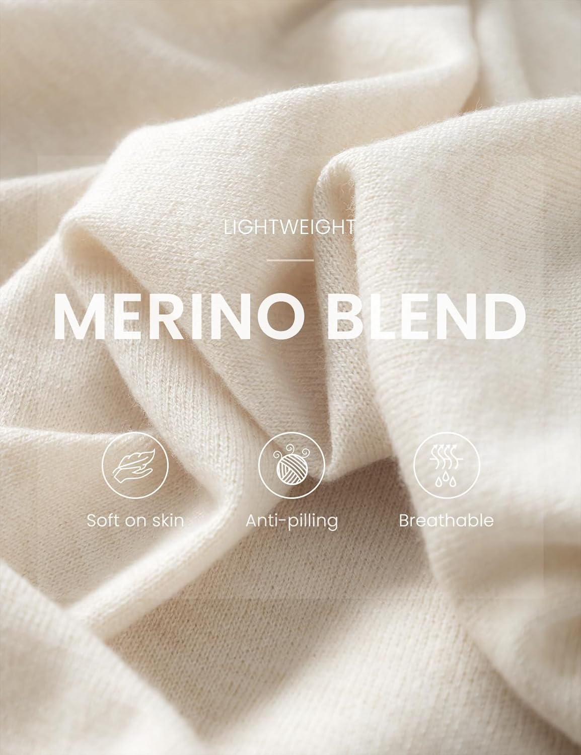 Merino Wool Blend Mock Neck Batwing Sleeve Sweater