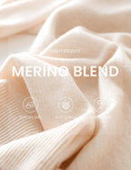 Merino Wool Blend Mock Neck Short Sleeve Seamless Knit Sweater