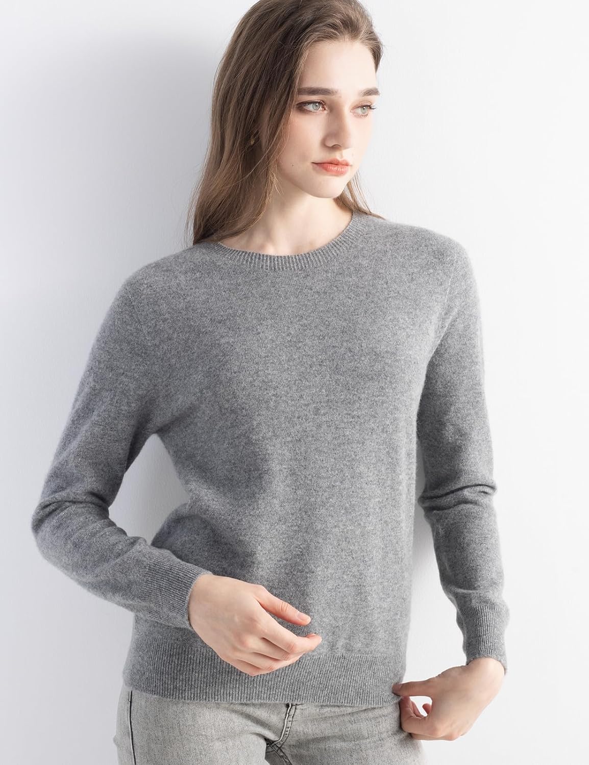 100% Pure Cashmere Sweater Crew Neck Pullover