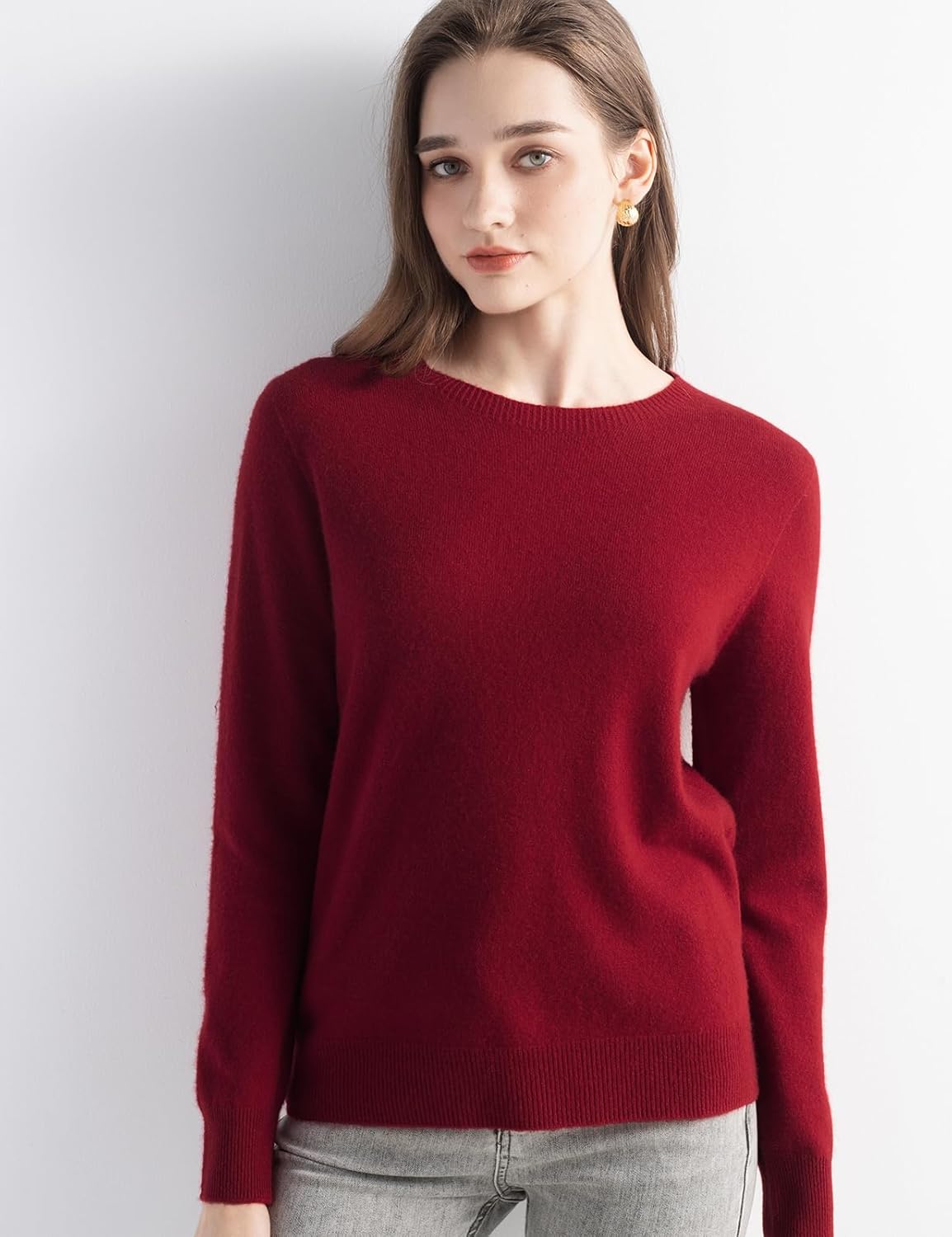 100% Pure Cashmere Sweater Crew Neck Pullover