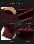 Merino Wool Blend Mock Neck Seamless Knit Sweater
