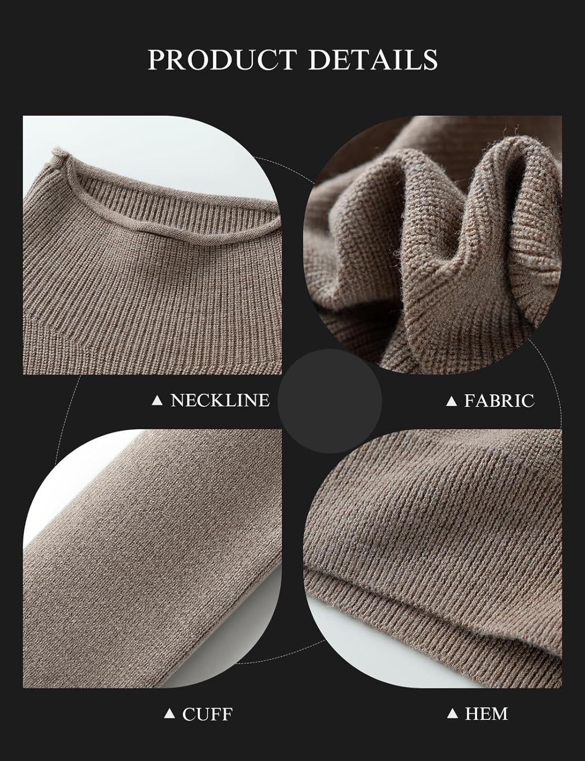 Merino Wool Blend Oversized Mock Neck Batwing Knit Sweater