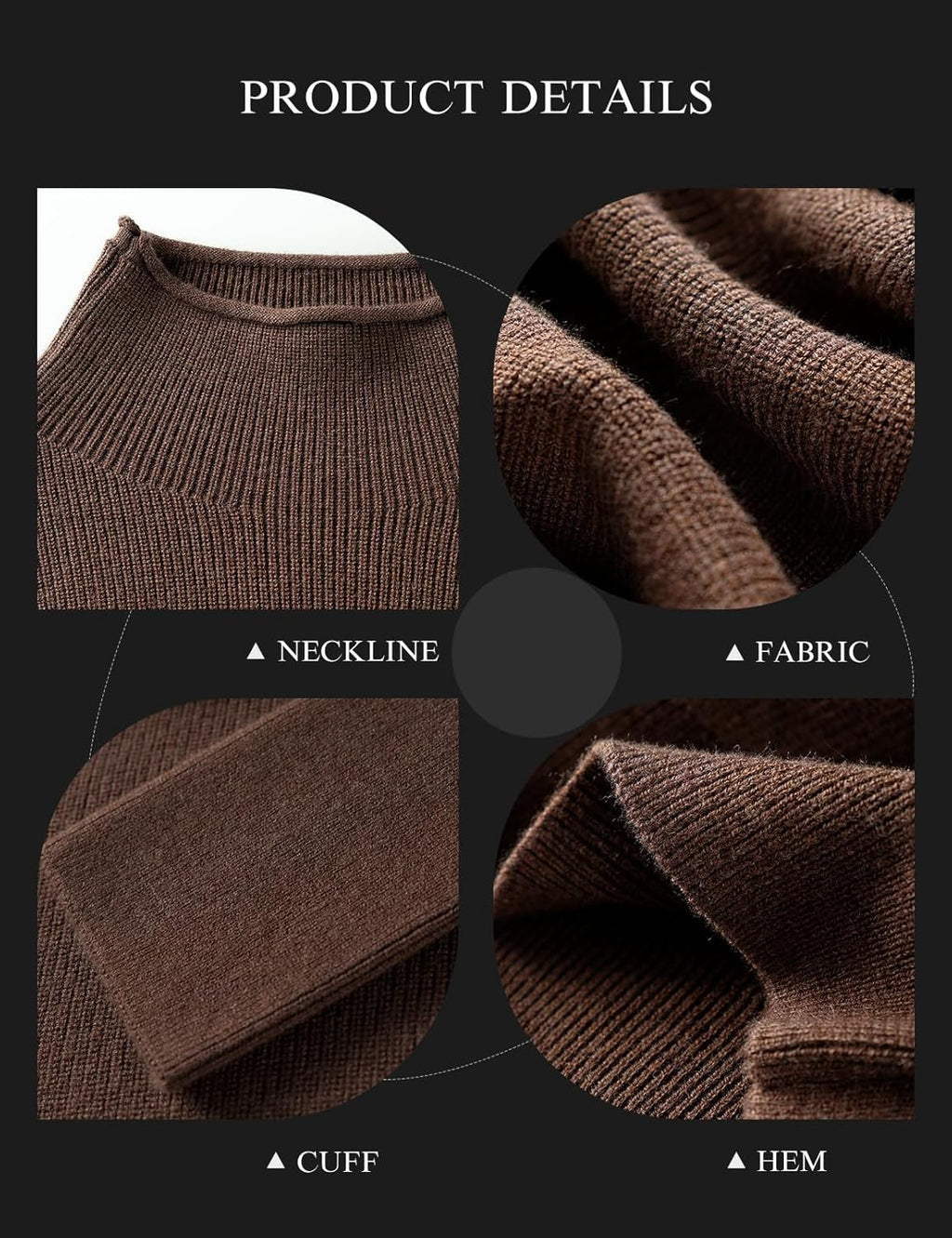 Merino Wool Blend Oversized Mock Neck Batwing Knit Sweater