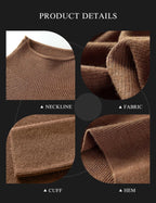Merino Wool Blend Oversized Mock Neck Batwing Knit Sweater