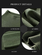 Merino Wool Blend Oversized Mock Neck Batwing Knit Sweater