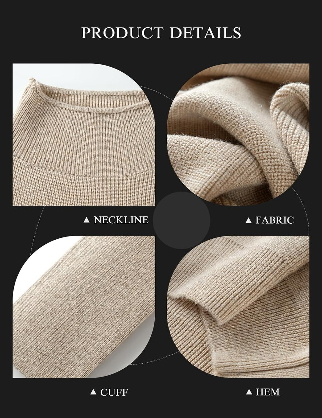 Merino Wool Blend Oversized Mock Neck Batwing Knit Sweater