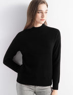 100% Pure Cashmere Mock Neck Pullover Sweater