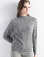 100% Pure Cashmere Mock Neck Pullover Sweater