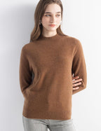 100% Pure Cashmere Mock Neck Pullover Sweater