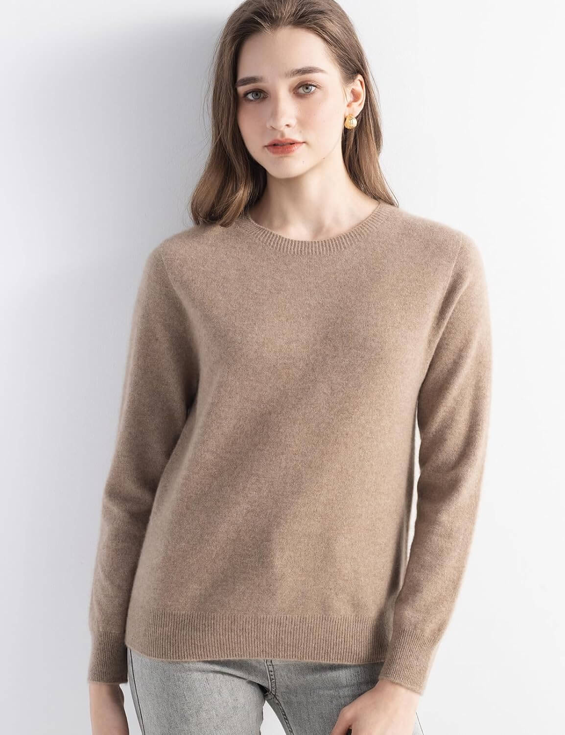 100% Pure Cashmere Sweater Crew Neck Pullover
