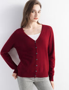 Mongolian V-Neck Knitted Cashmere Cardigan