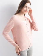 Mongolian V-Neck Knitted Cashmere Cardigan