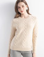 Mongolian Cashmere Cable Knit Sweater