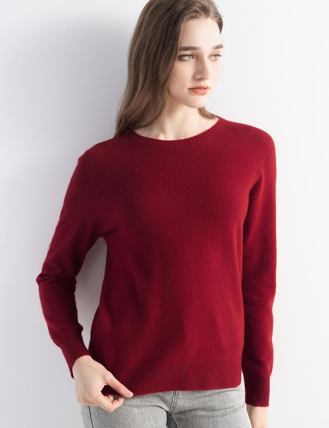 100% Pure Cashmere Sweater Crew Neck Pullover