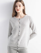 Mongolian V-Neck Knitted Cashmere Cardigan
