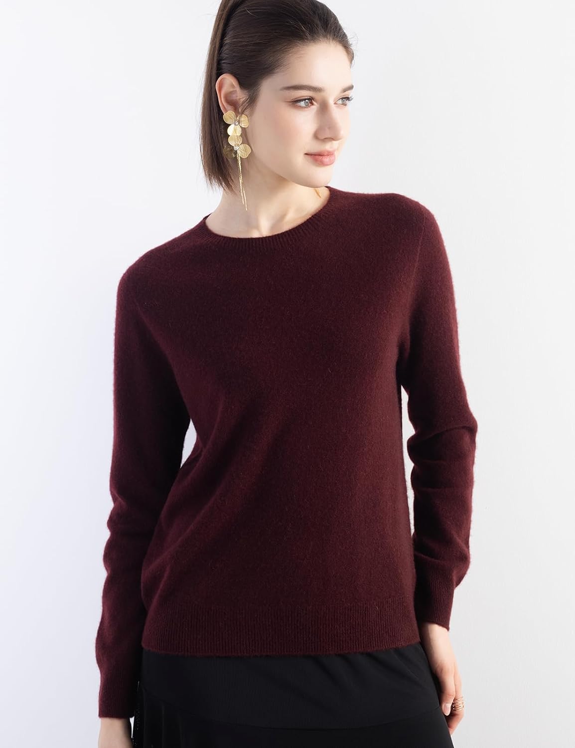 100% Pure Cashmere Sweater Crew Neck Pullover
