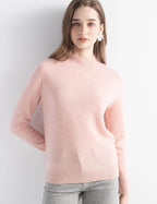 100% Pure Cashmere Mock Neck Pullover Sweater
