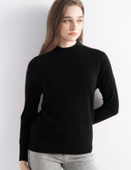 100% Pure Cashmere Mock Neck Pullover Sweater