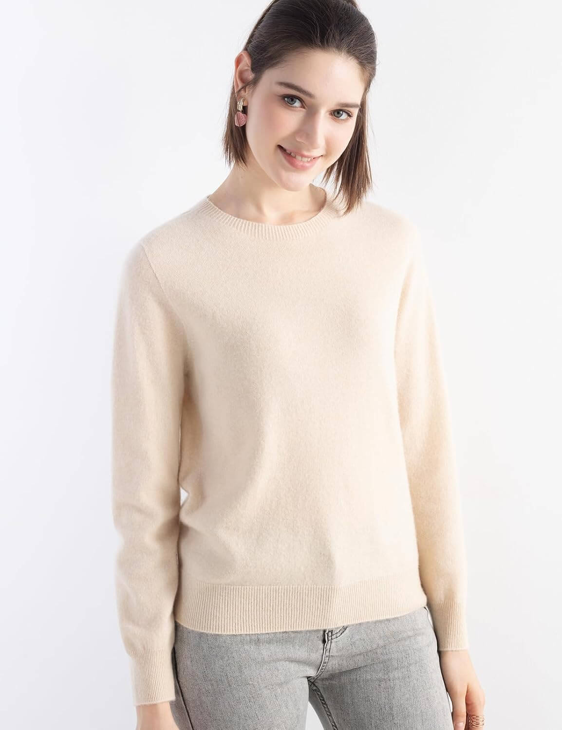 100% Pure Cashmere Sweater Crew Neck Pullover