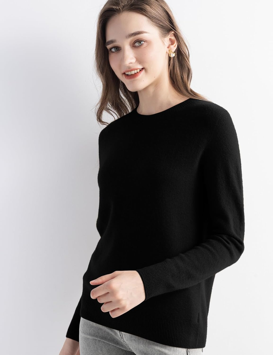100% Pure Cashmere Sweater Crew Neck Pullover