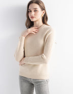 Mongolian Cashmere Crewneck Knit Sweater