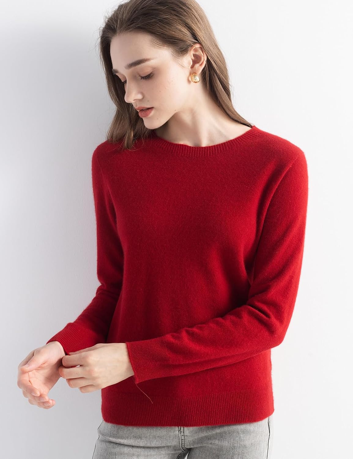 100% Pure Cashmere Sweater Crew Neck Pullover