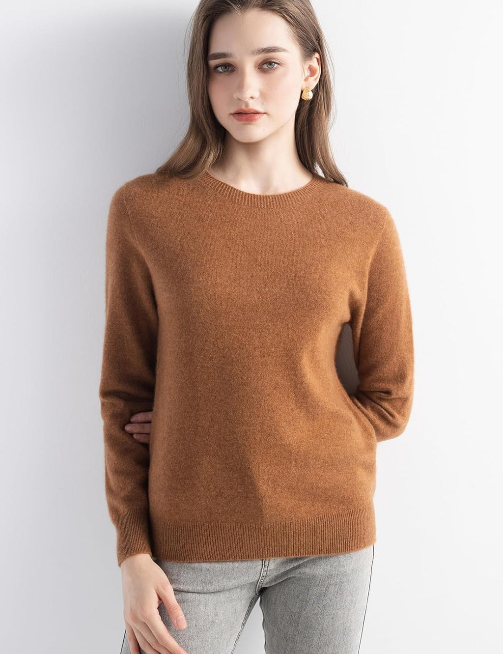 100% Pure Cashmere Sweater Crew Neck Pullover