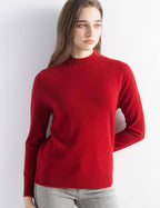 100% Pure Cashmere Mock Neck Pullover Sweater